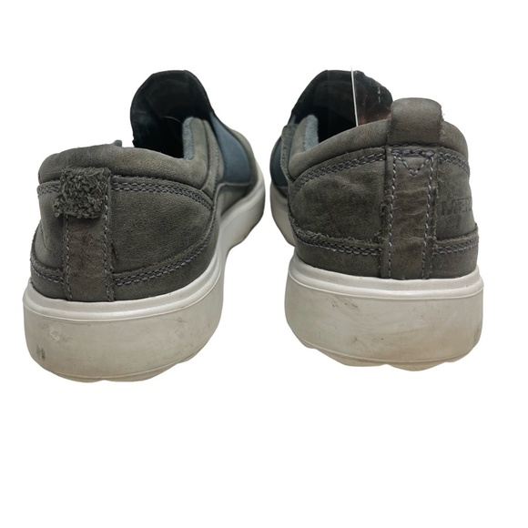 MERRELL TURBULENCE Smokey Gray Genuine Leather Loafers Slip On Casual Shoes sz 9 - Picture 4 of 16